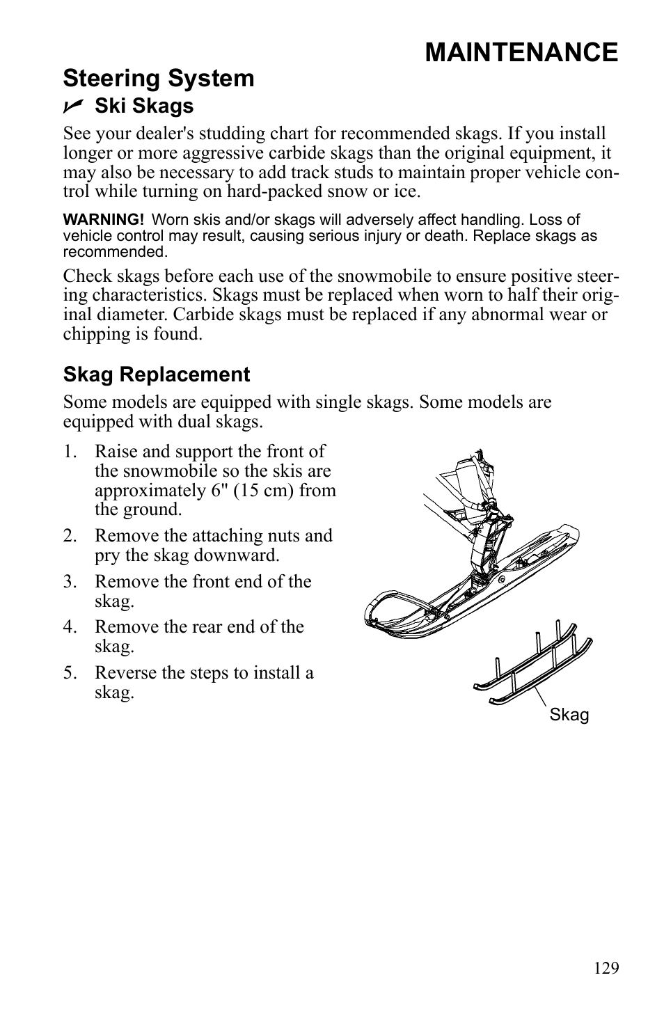 Maintenance, Steering system | Polaris IQ Turbo Dragon User Manual | Page 132 / 159