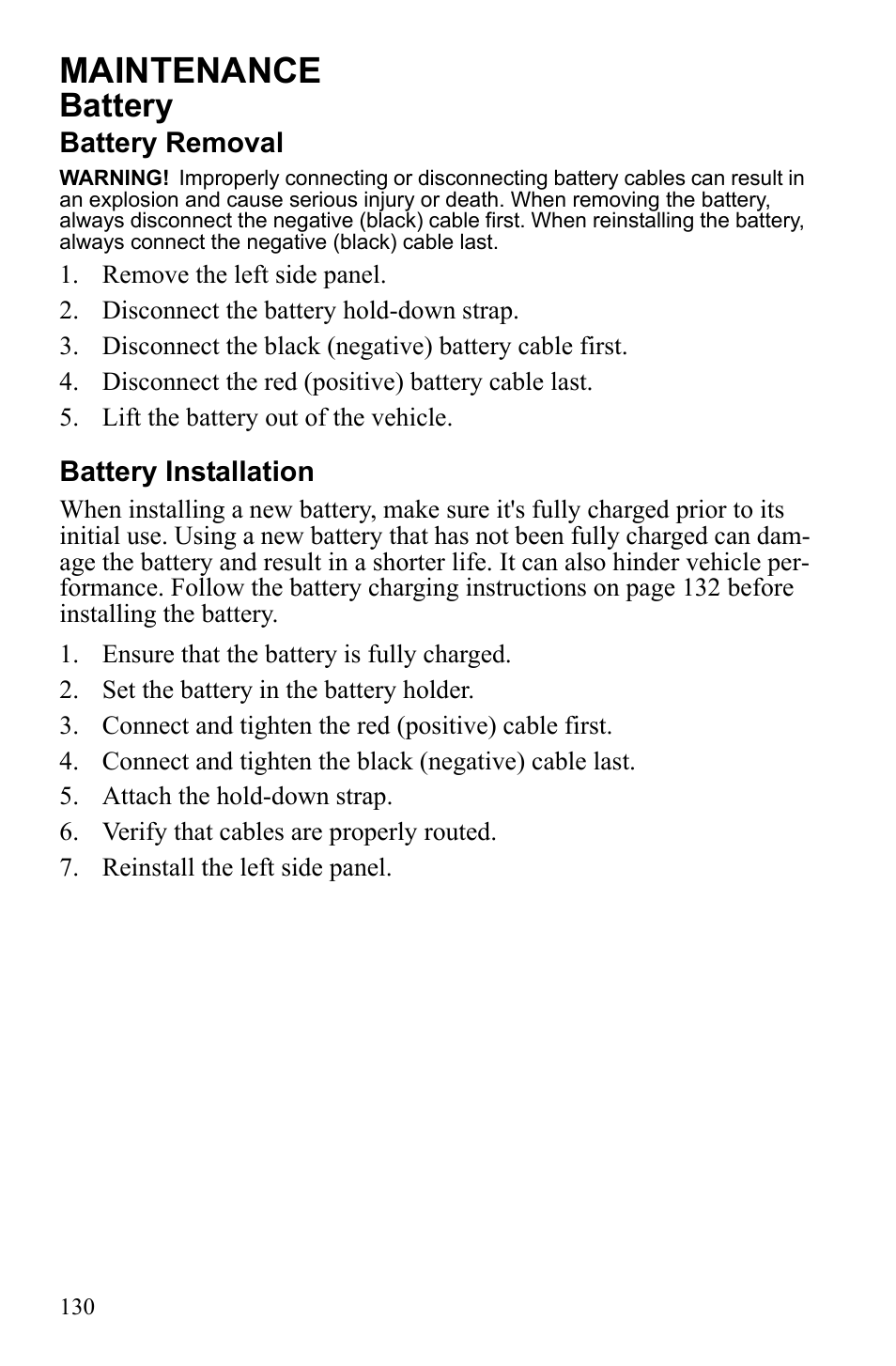 Maintenance, Battery | Polaris IQ Turbo Dragon User Manual | Page 133 / 159