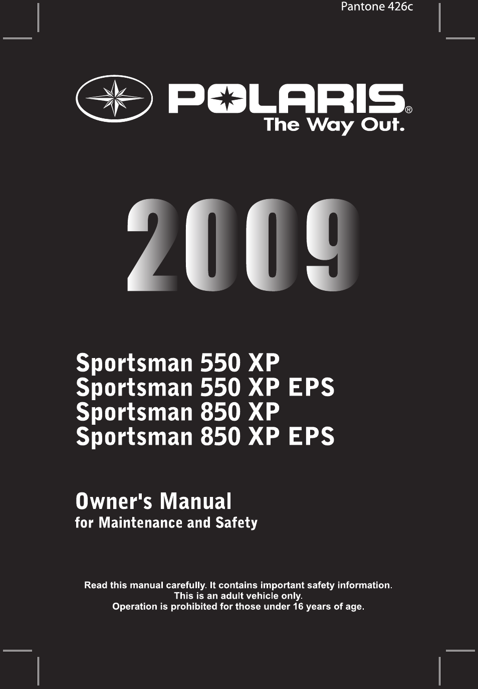 Polaris Sportsman 850 XP User Manual | 141 pages