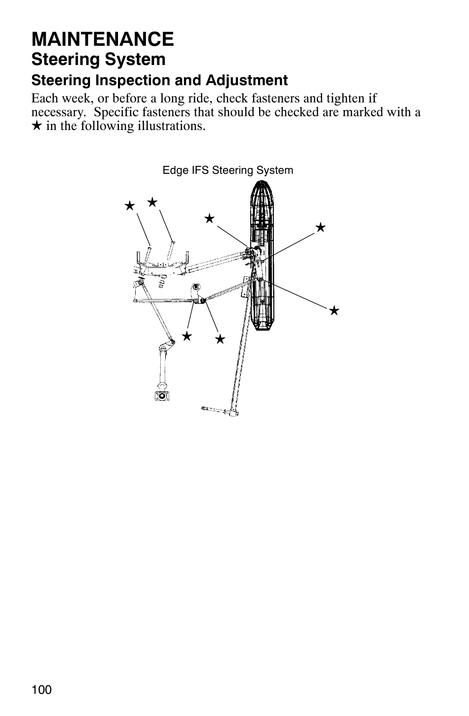 Maintenance, Steering system | Polaris 800 Switchback User Manual | Page 102 / 127