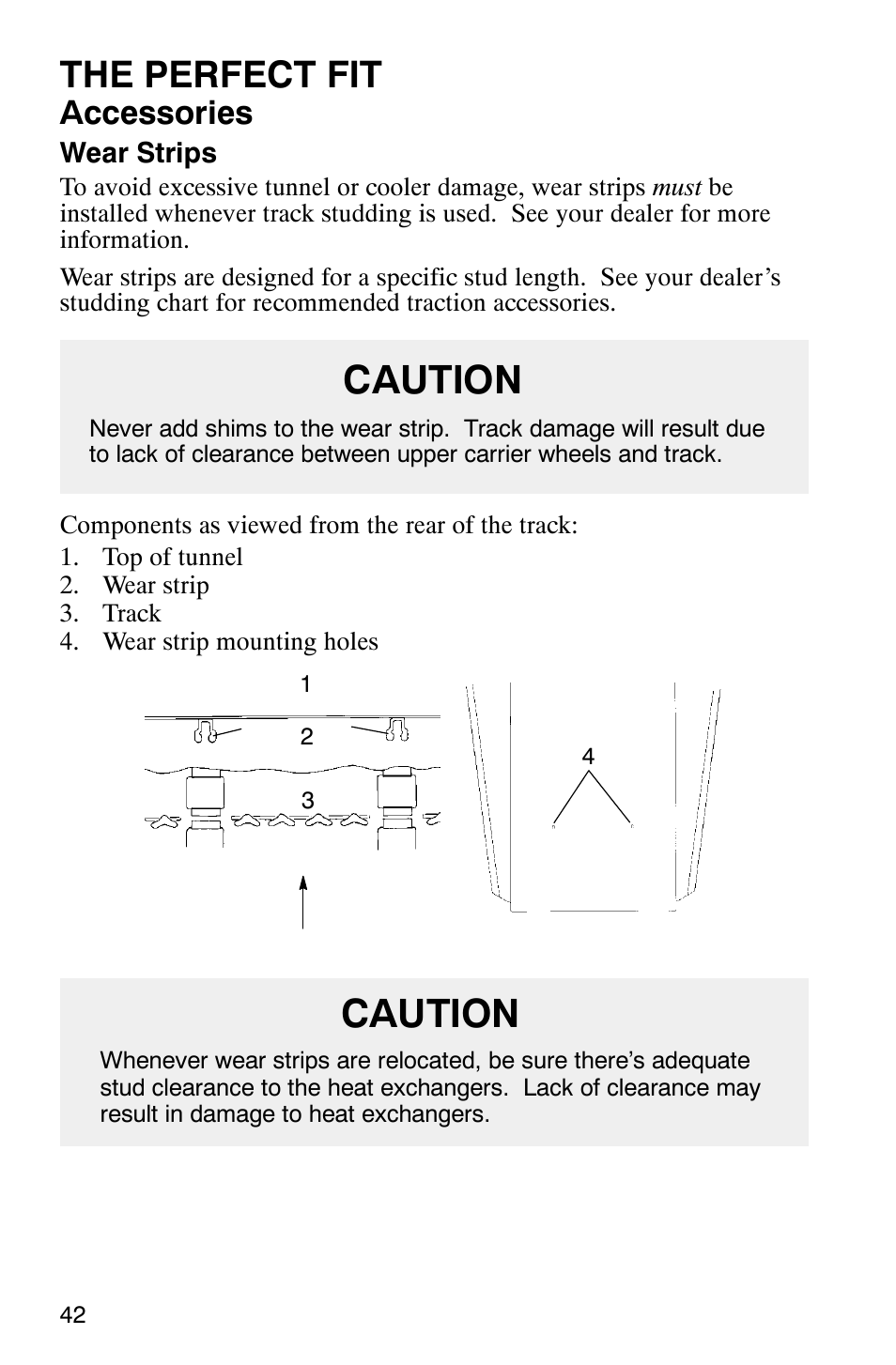 Caution, The perfect fit, Accessories | Polaris 800 Switchback User Manual | Page 44 / 127