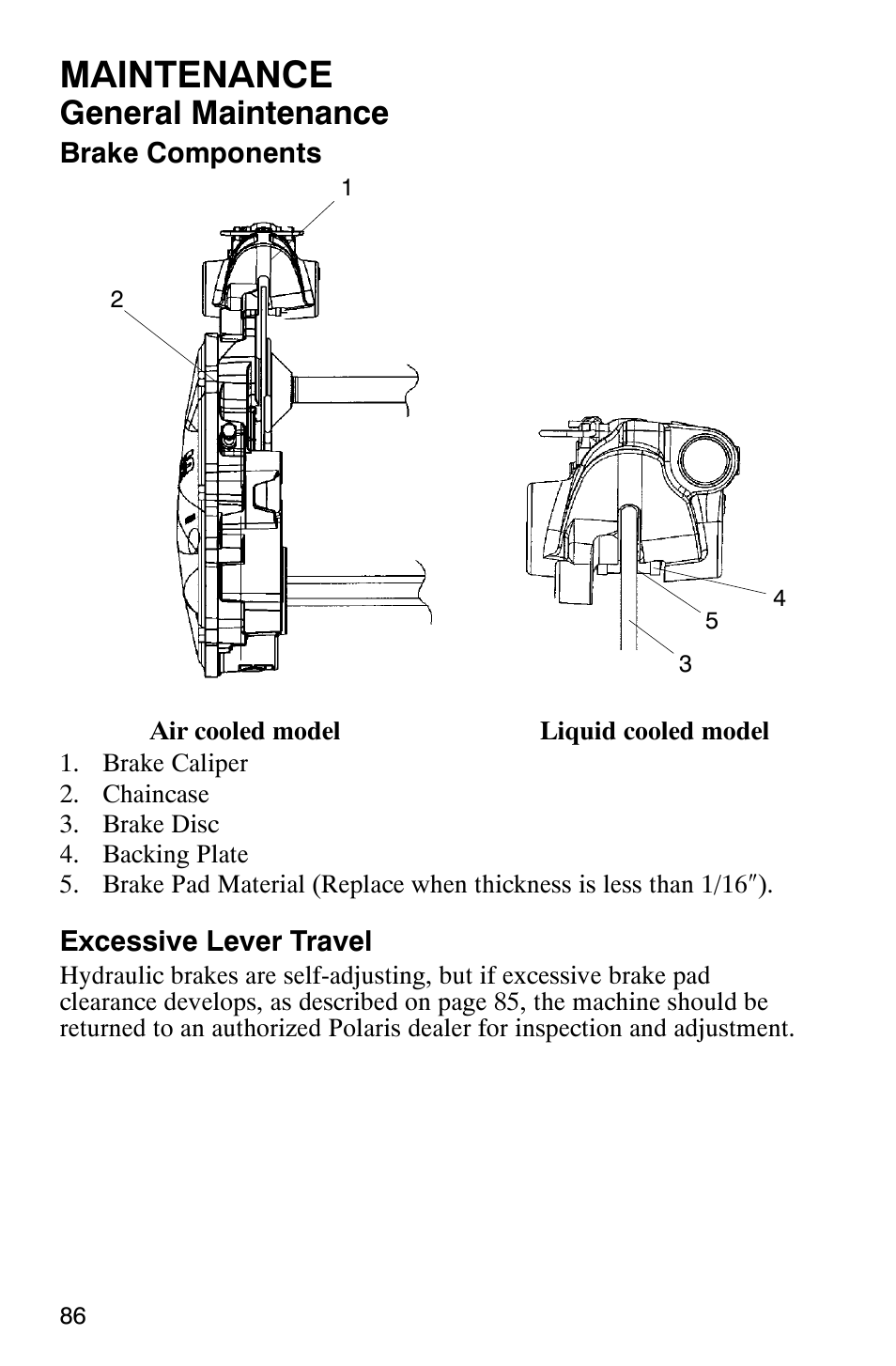 Maintenance, General maintenance | Polaris 800 Switchback User Manual | Page 88 / 127