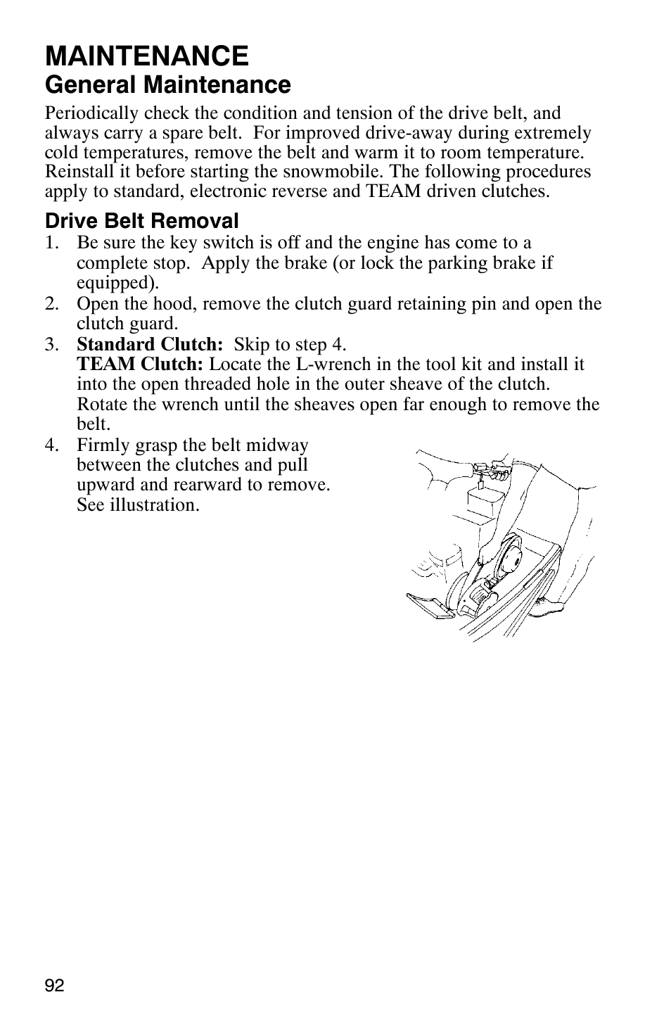 Maintenance, General maintenance | Polaris 800 Switchback User Manual | Page 94 / 127