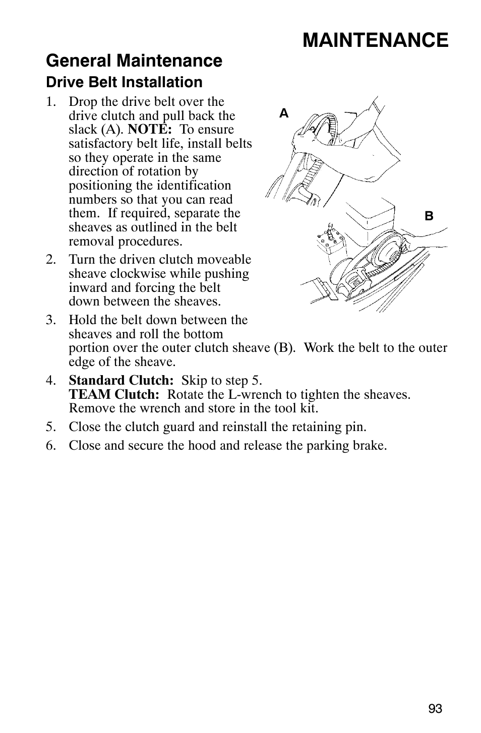 Maintenance, General maintenance | Polaris 800 Switchback User Manual | Page 95 / 127