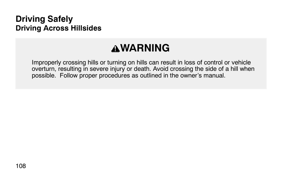 Warning | Polaris Scrambler 50 User Manual | Page 110 / 186