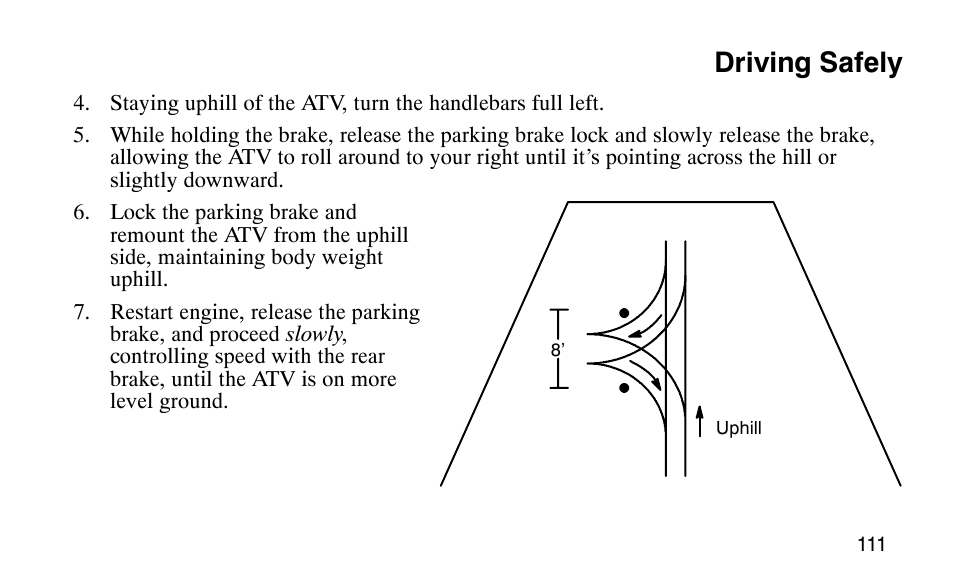 Driving safely | Polaris Scrambler 50 User Manual | Page 113 / 186