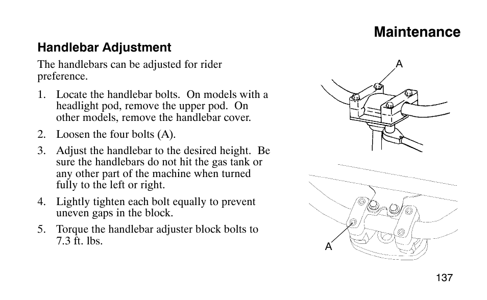 Maintenance | Polaris Scrambler 50 User Manual | Page 139 / 186