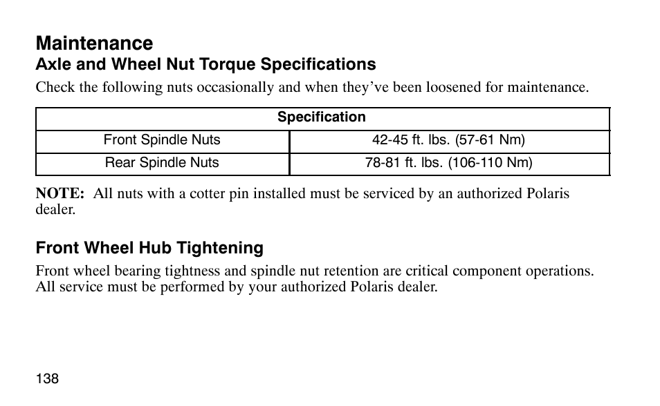 Maintenance | Polaris Scrambler 50 User Manual | Page 140 / 186
