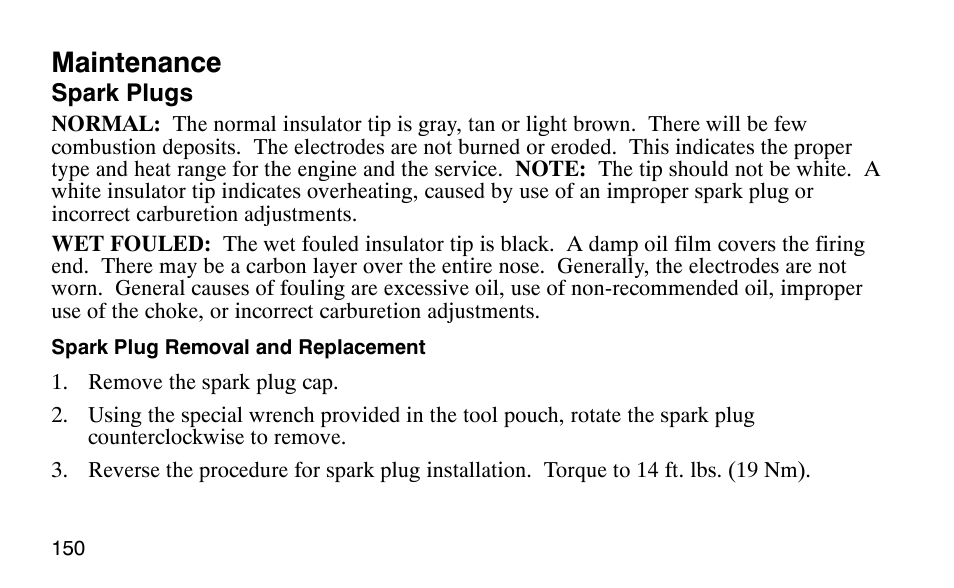 Maintenance | Polaris Scrambler 50 User Manual | Page 152 / 186