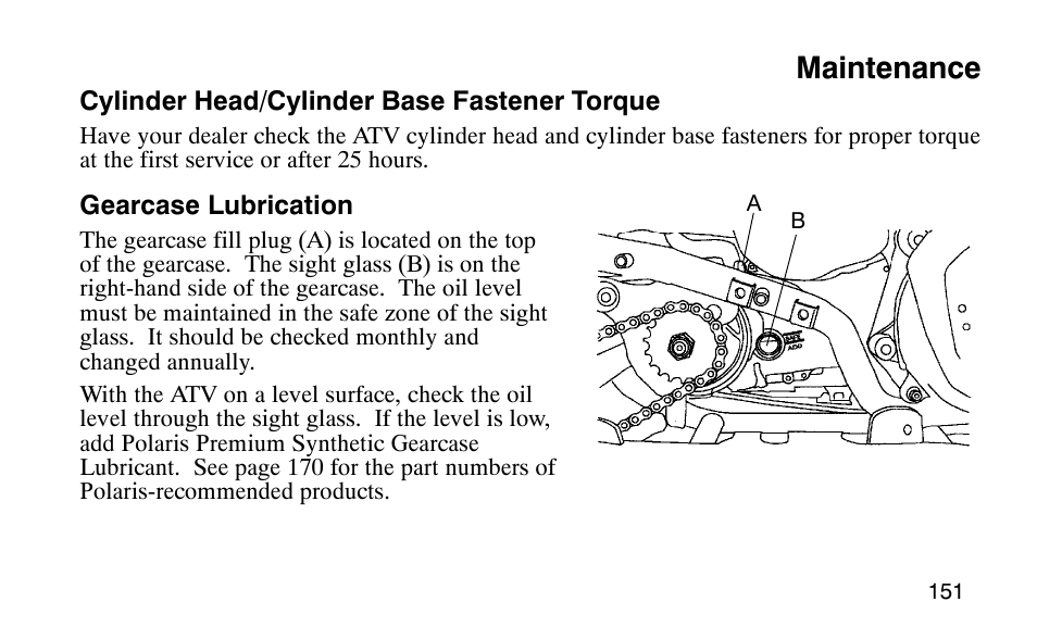 Maintenance | Polaris Scrambler 50 User Manual | Page 153 / 186