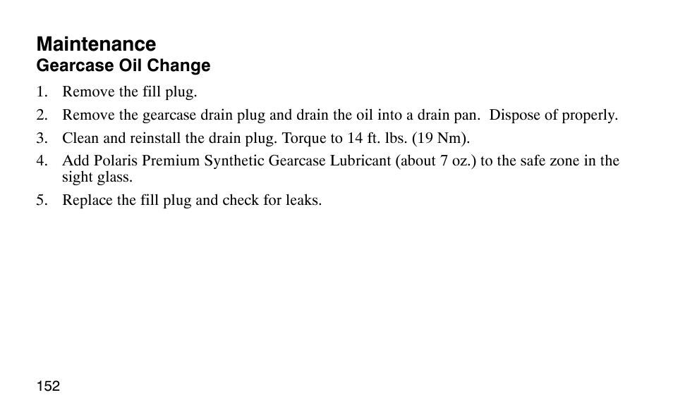 Maintenance | Polaris Scrambler 50 User Manual | Page 154 / 186