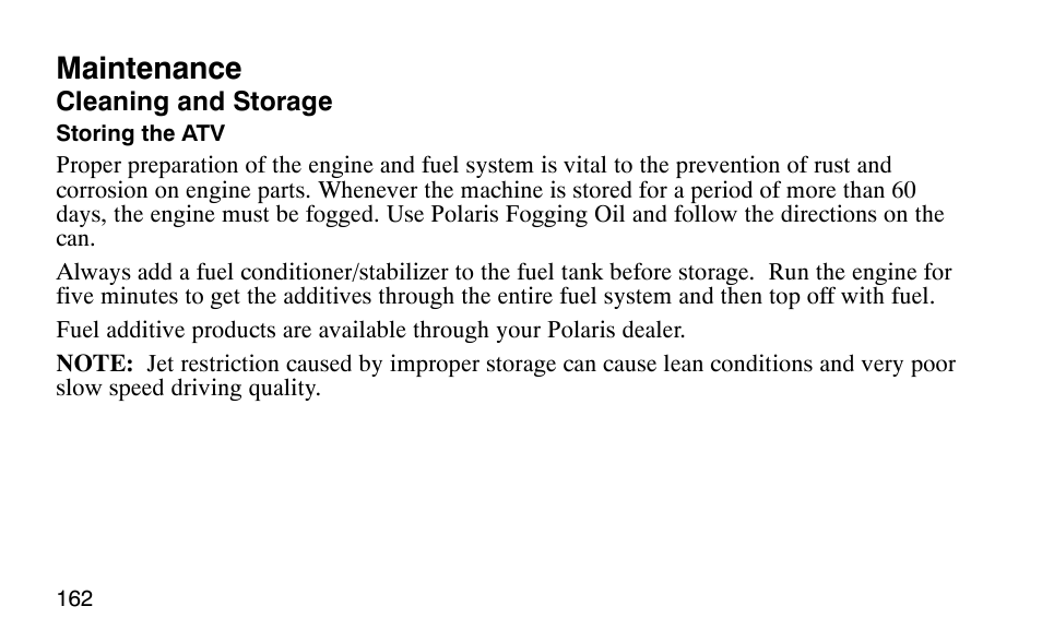 Maintenance | Polaris Scrambler 50 User Manual | Page 164 / 186