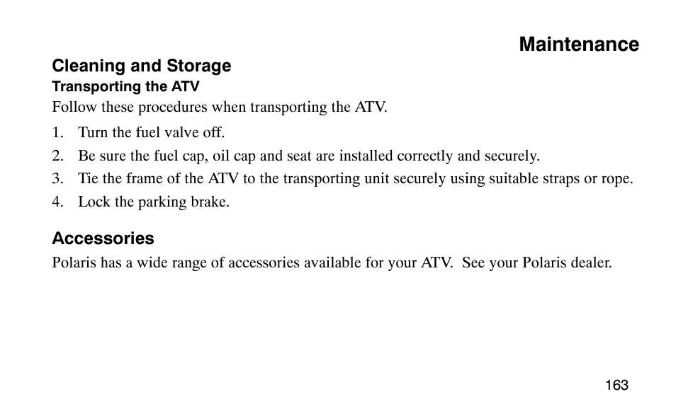 Maintenance | Polaris Scrambler 50 User Manual | Page 165 / 186