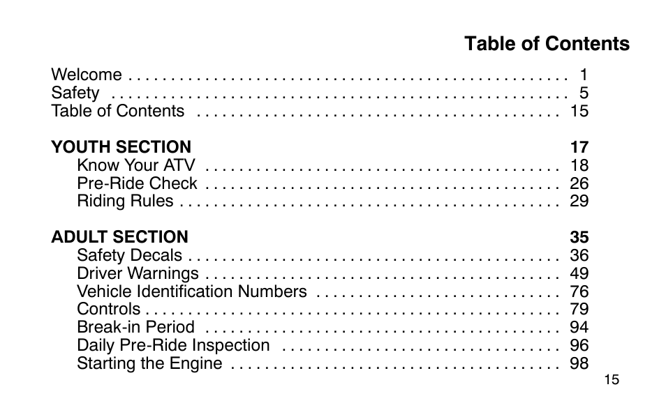 Polaris Scrambler 50 User Manual | Page 17 / 186