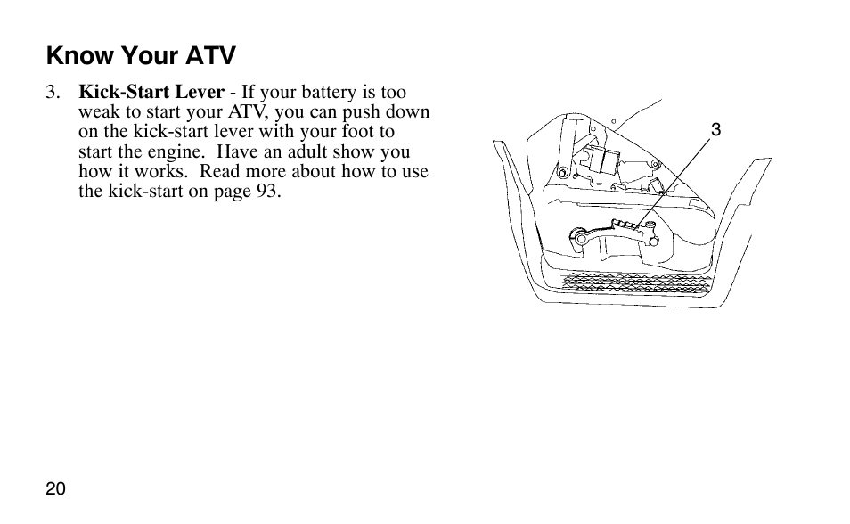 Know your atv | Polaris Scrambler 50 User Manual | Page 22 / 186