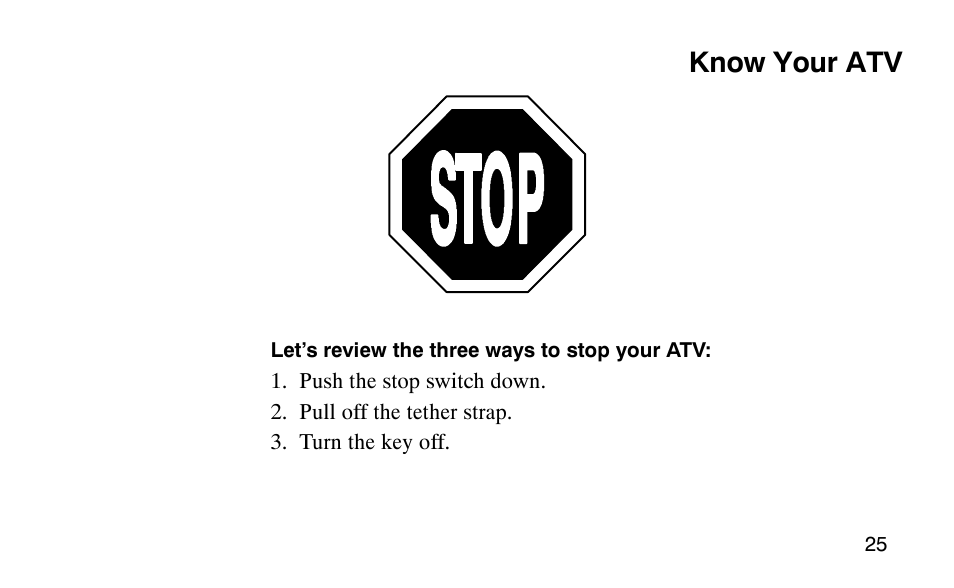 Know your atv | Polaris Scrambler 50 User Manual | Page 27 / 186