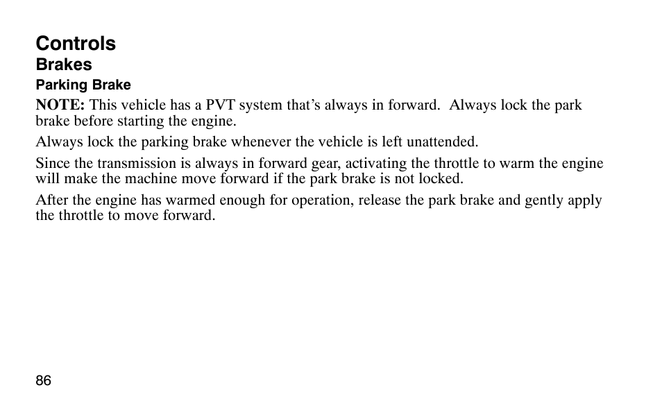 Controls | Polaris Scrambler 50 User Manual | Page 88 / 186