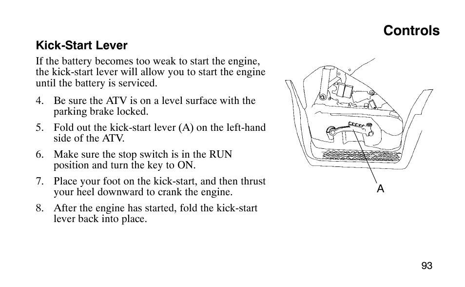 Controls | Polaris Scrambler 50 User Manual | Page 95 / 186