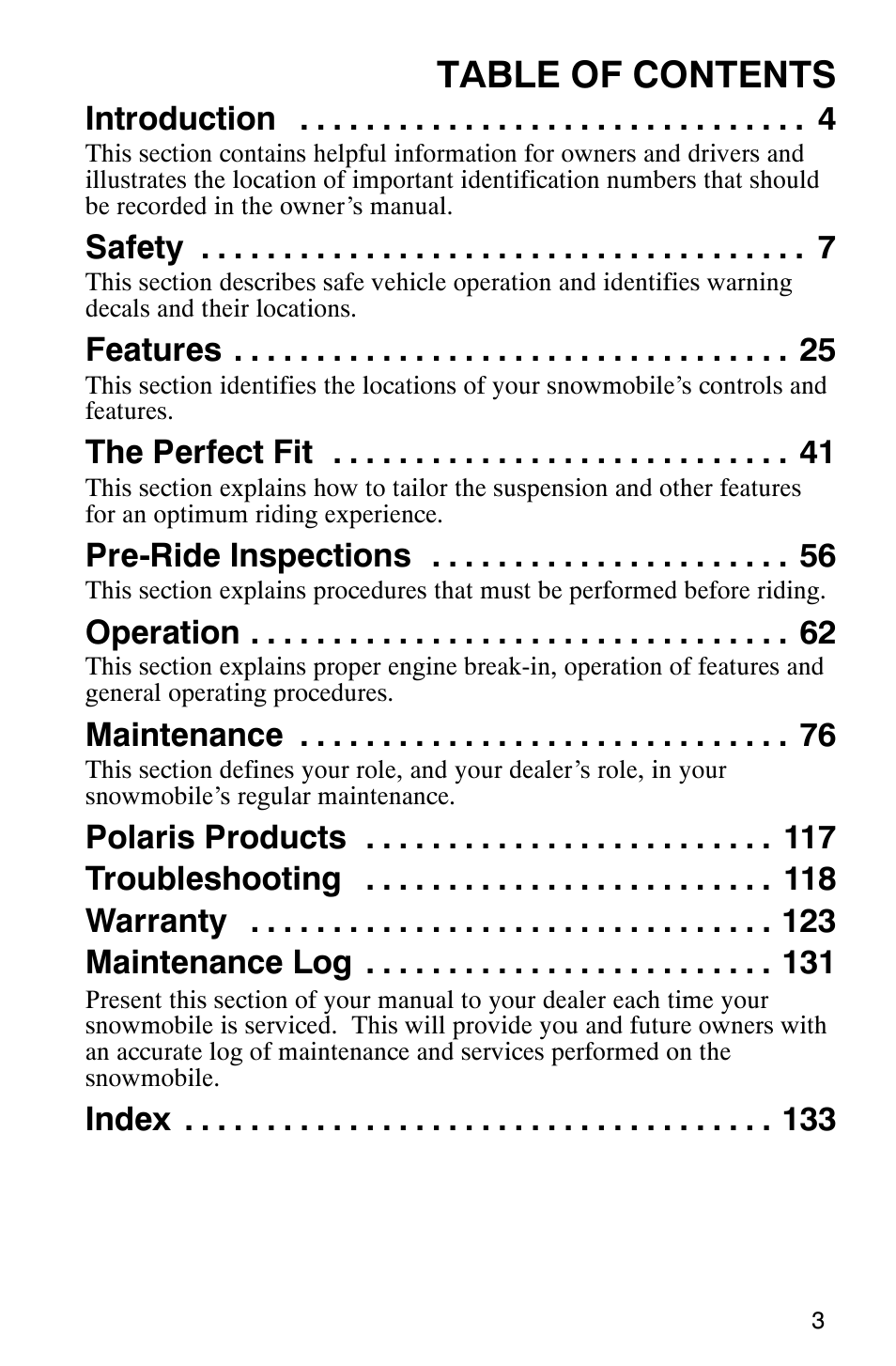 Polaris 900 SwitchBack User Manual | Page 6 / 137