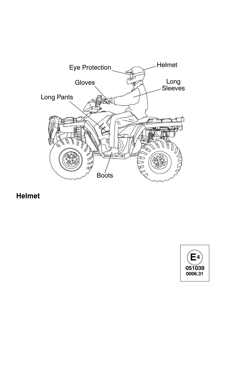 Safety, Safe riding gear | Polaris Sportsman 9921828 User Manual | Page 11 / 136