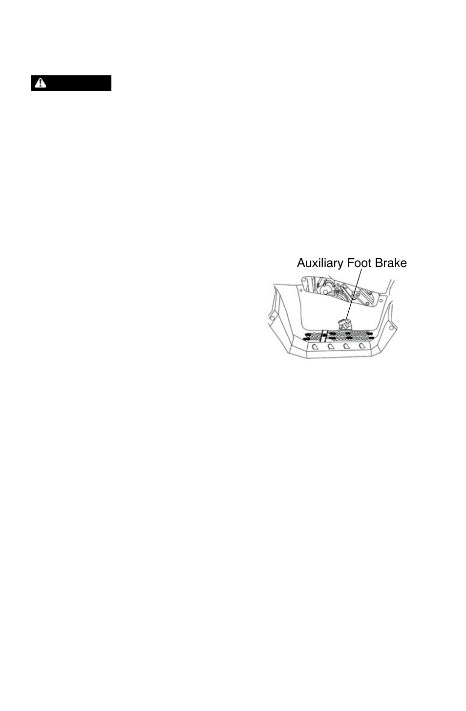 Features and controls, Auxiliary foot brake | Polaris Sportsman 9921828 User Manual | Page 35 / 136