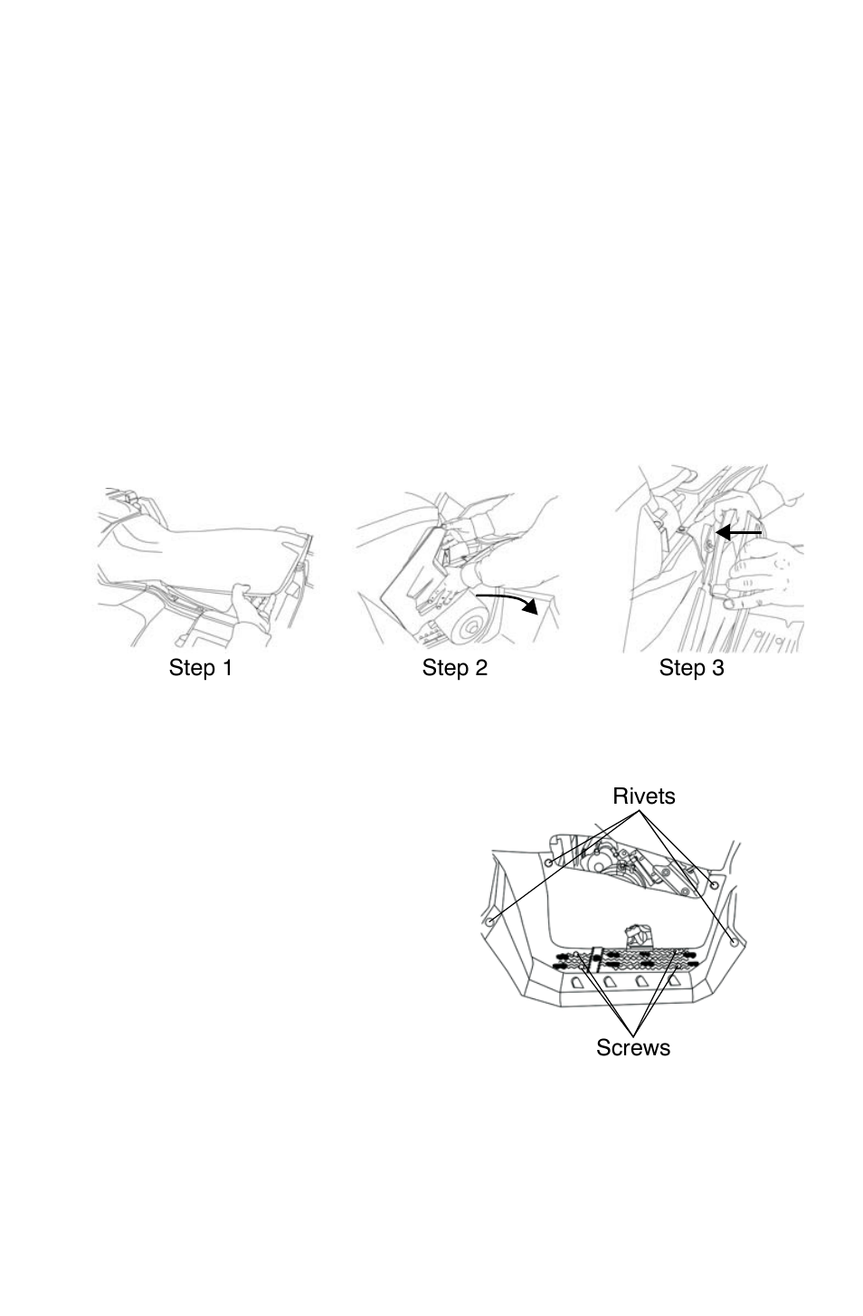 Maintenance, Steering assembly, Side panel removal | Footwell removal | Polaris Sportsman 9921828 User Manual | Page 90 / 136