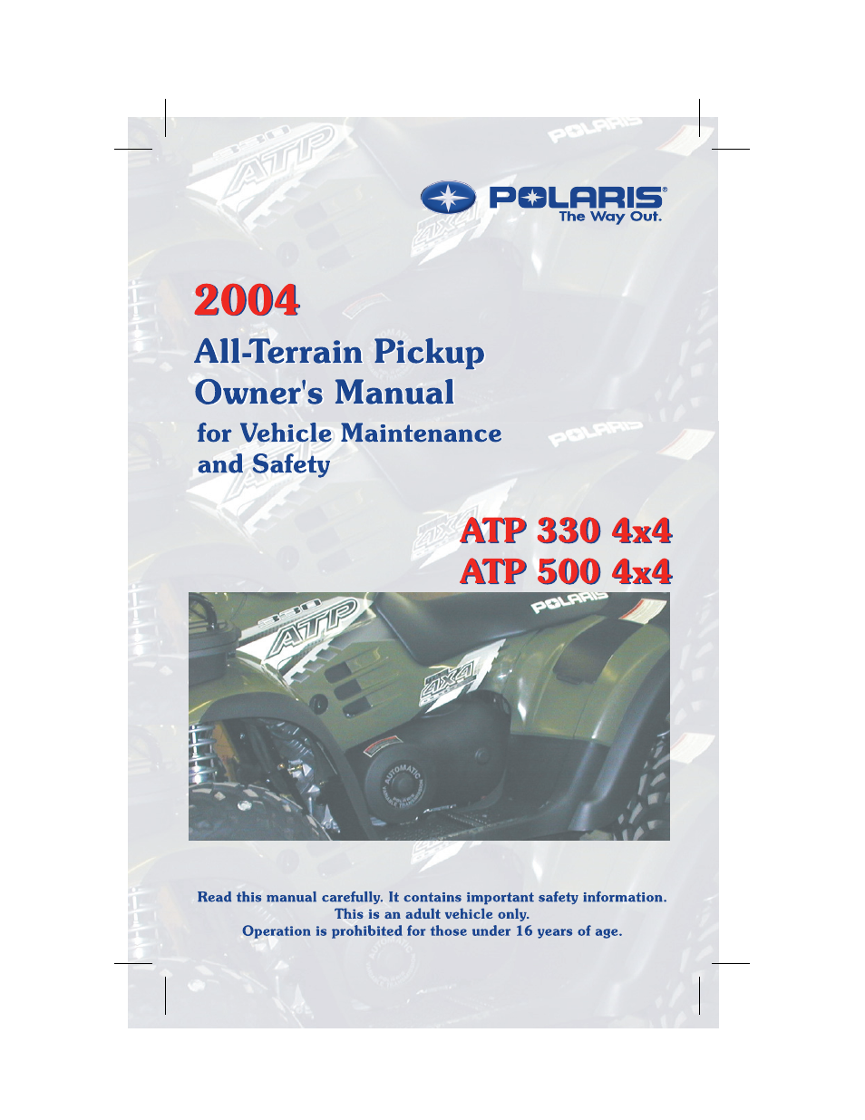 Polaris ATP 500 4x4 User Manual | 141 pages