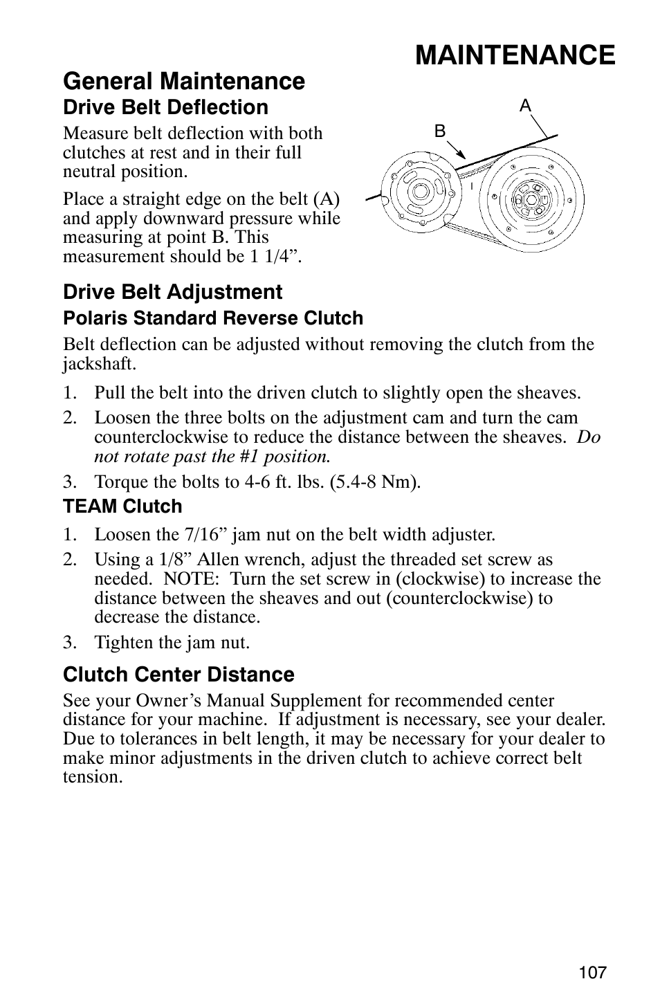 Maintenance, General maintenance | Polaris 340 Classic User Manual | Page 109 / 144