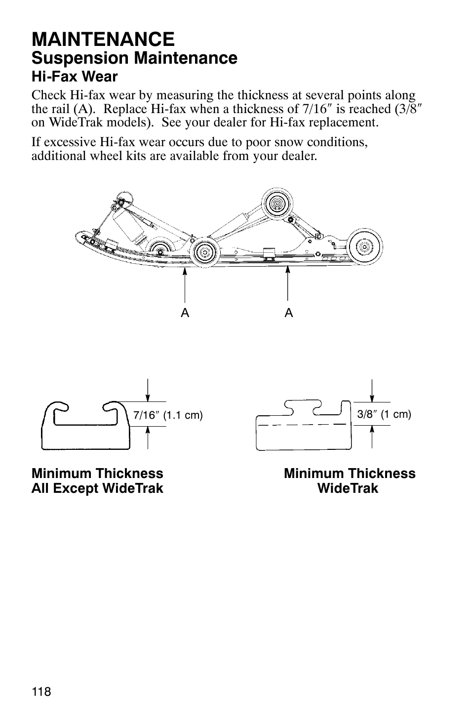 Maintenance, Suspension maintenance | Polaris 340 Classic User Manual | Page 120 / 144