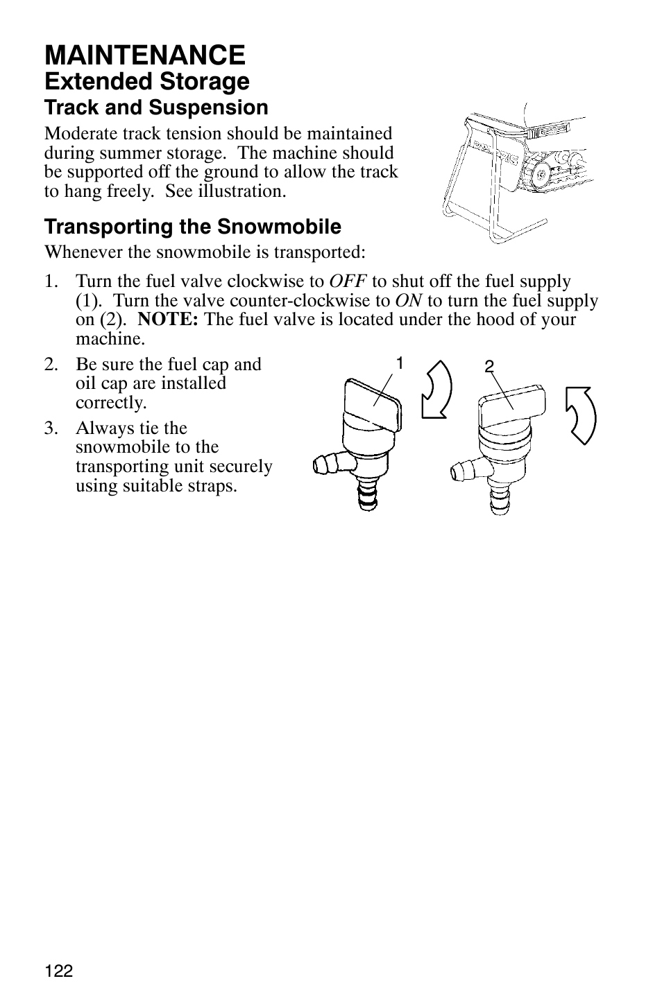 Maintenance, Extended storage | Polaris 340 Classic User Manual | Page 124 / 144