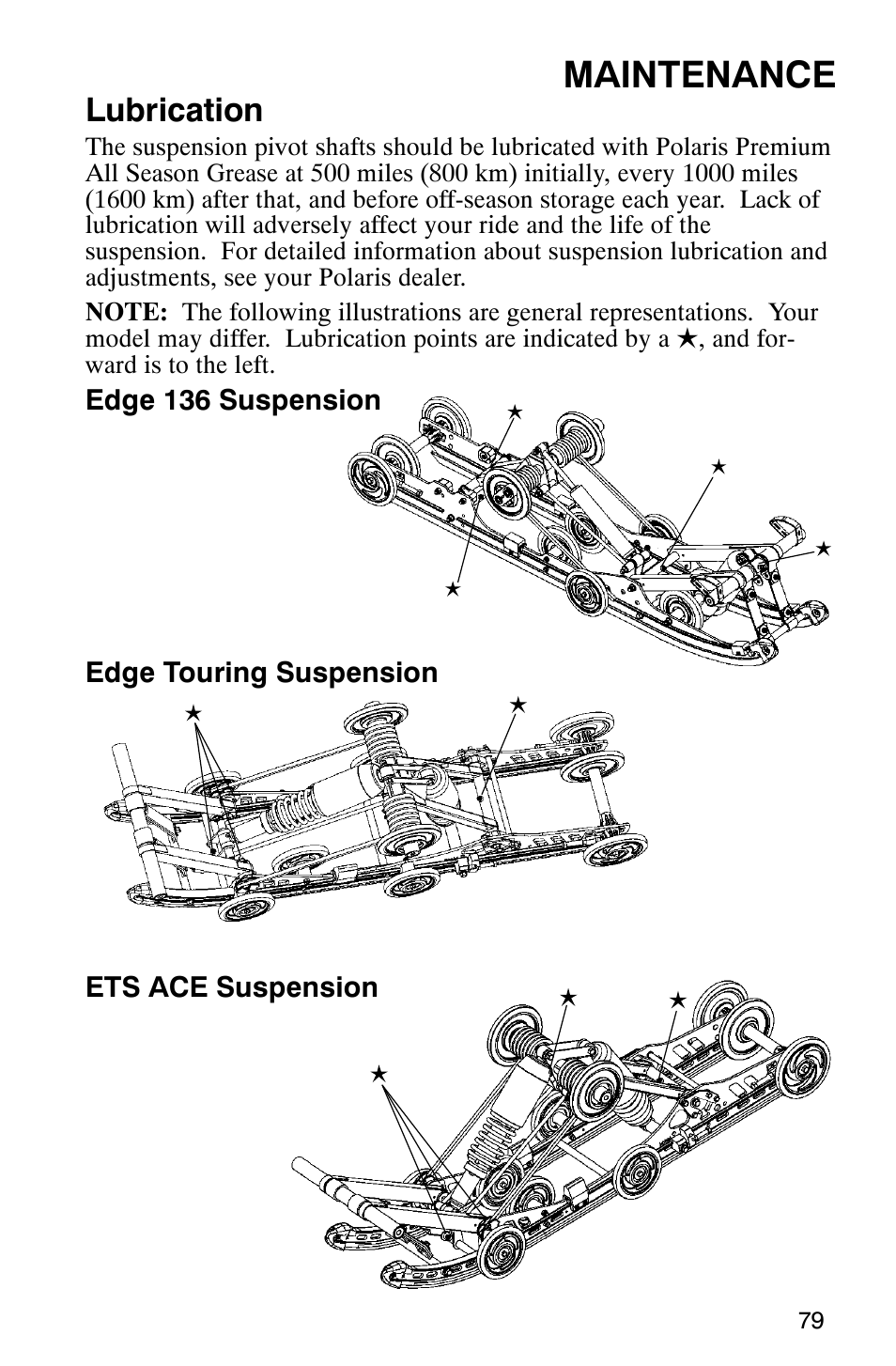 Maintenance, Lubrication | Polaris 340 Classic User Manual | Page 81 / 144