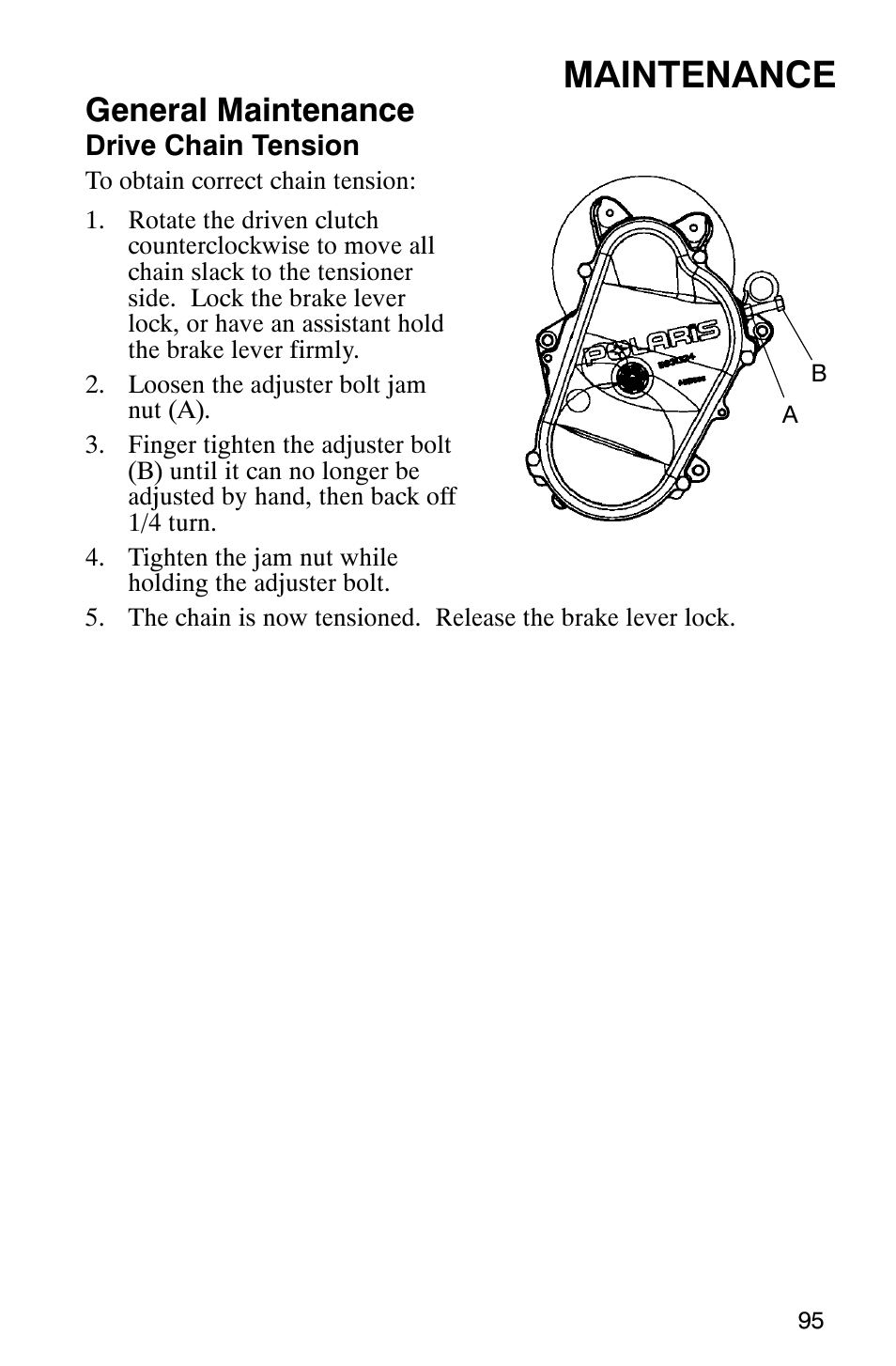 Maintenance, General maintenance | Polaris 340 Classic User Manual | Page 97 / 144