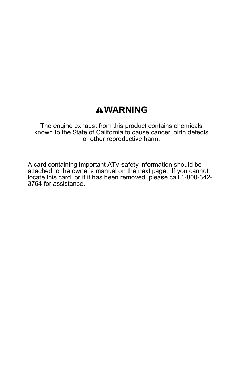 Warning | Polaris Sportsman 9922249 User Manual | Page 2 / 138