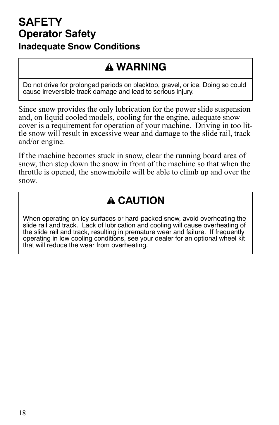 Safety, Operator safety, Warning | Caution | Polaris 2008 User Manual | Page 21 / 129