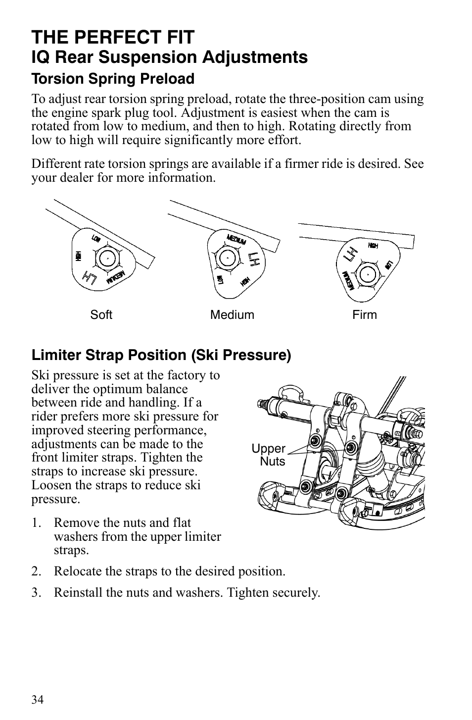 The perfect fit, Iq rear suspension adjustments | Polaris 2008 User Manual | Page 37 / 129