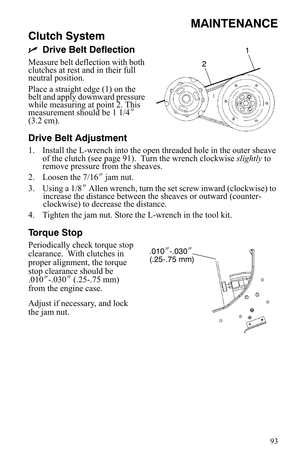 Maintenance, Clutch system | Polaris 2008 User Manual | Page 96 / 129