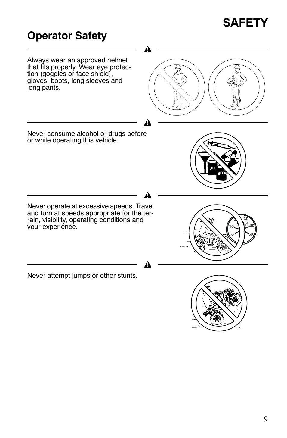 Safety, Operator safety | Polaris Hawkeye 9921770 User Manual | Page 11 / 124