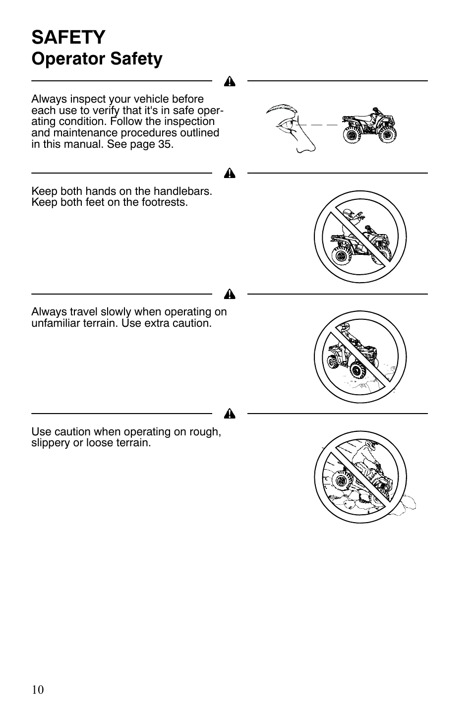 Safety, Operator safety | Polaris Hawkeye 9921770 User Manual | Page 12 / 124