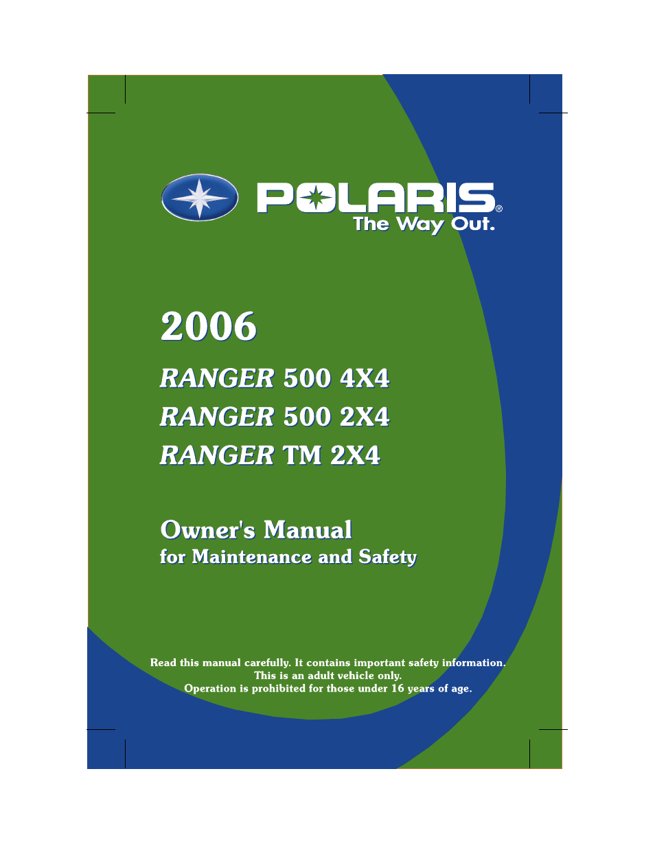 Polaris 500 2X4 User Manual | 126 pages