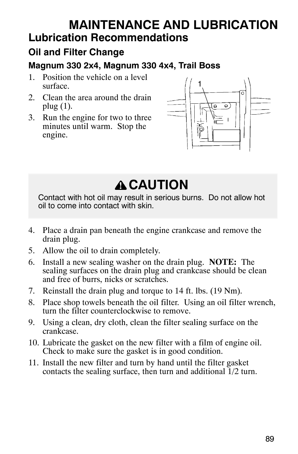 Caution, Maintenance and lubrication, Lubrication recommendations | Polaris Scrambler 500 User Manual | Page 91 / 153