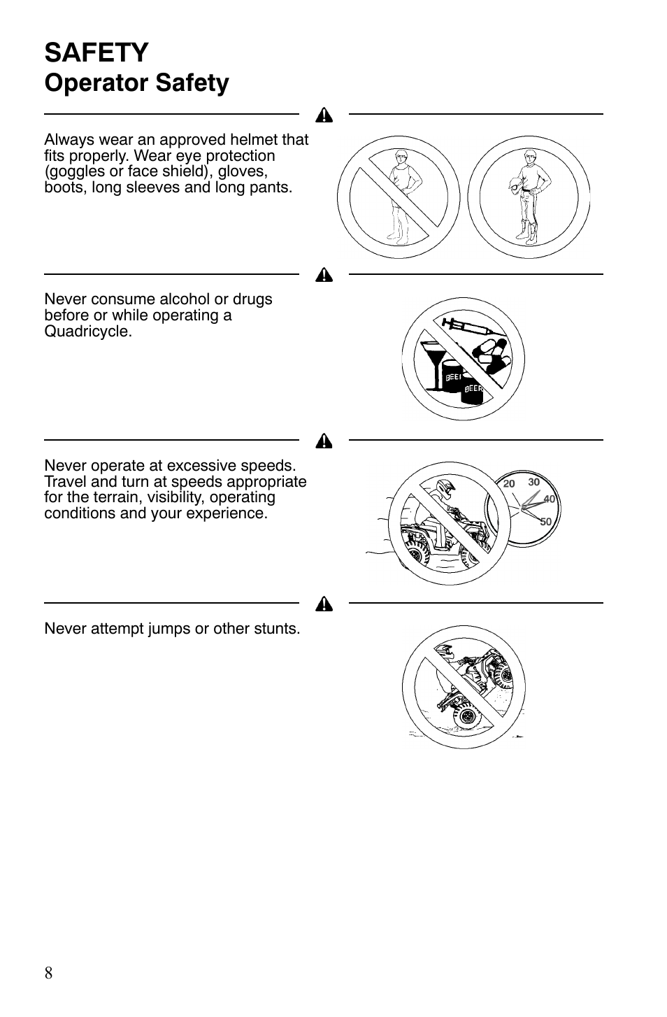 Safety, Operator safety | Polaris Hawkeye 2x4 User Manual | Page 10 / 125