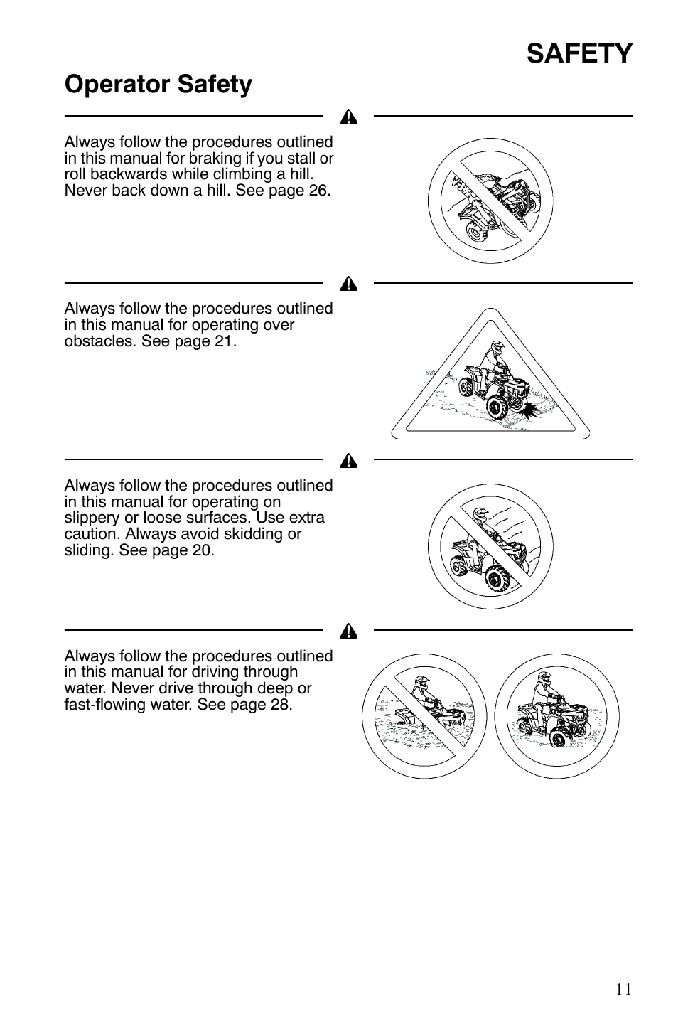 Safety, Operator safety | Polaris Hawkeye 2x4 User Manual | Page 13 / 125