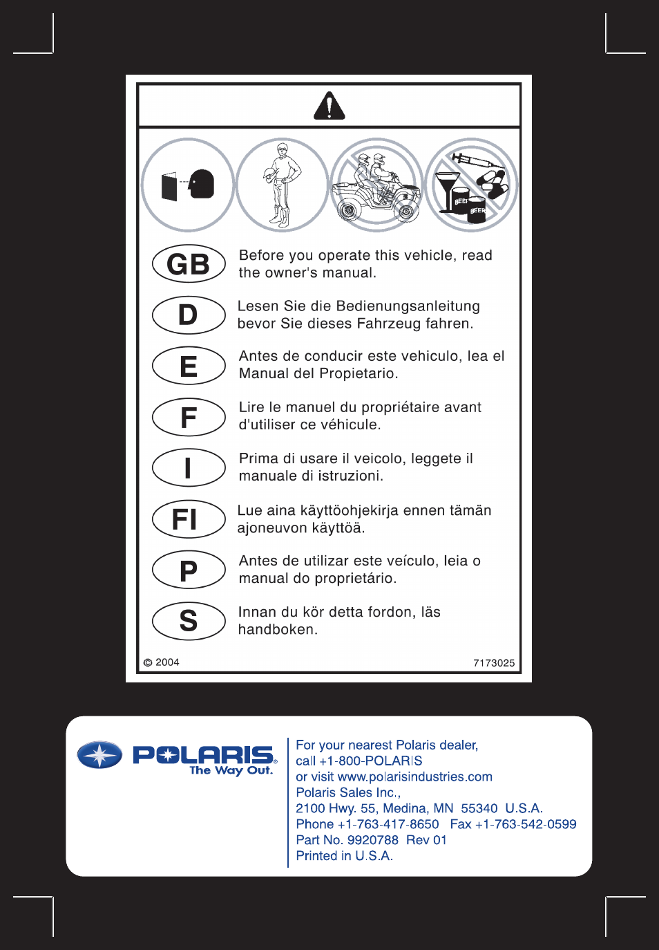 Polaris Hawkeye 2x4 User Manual | Page 2 / 125