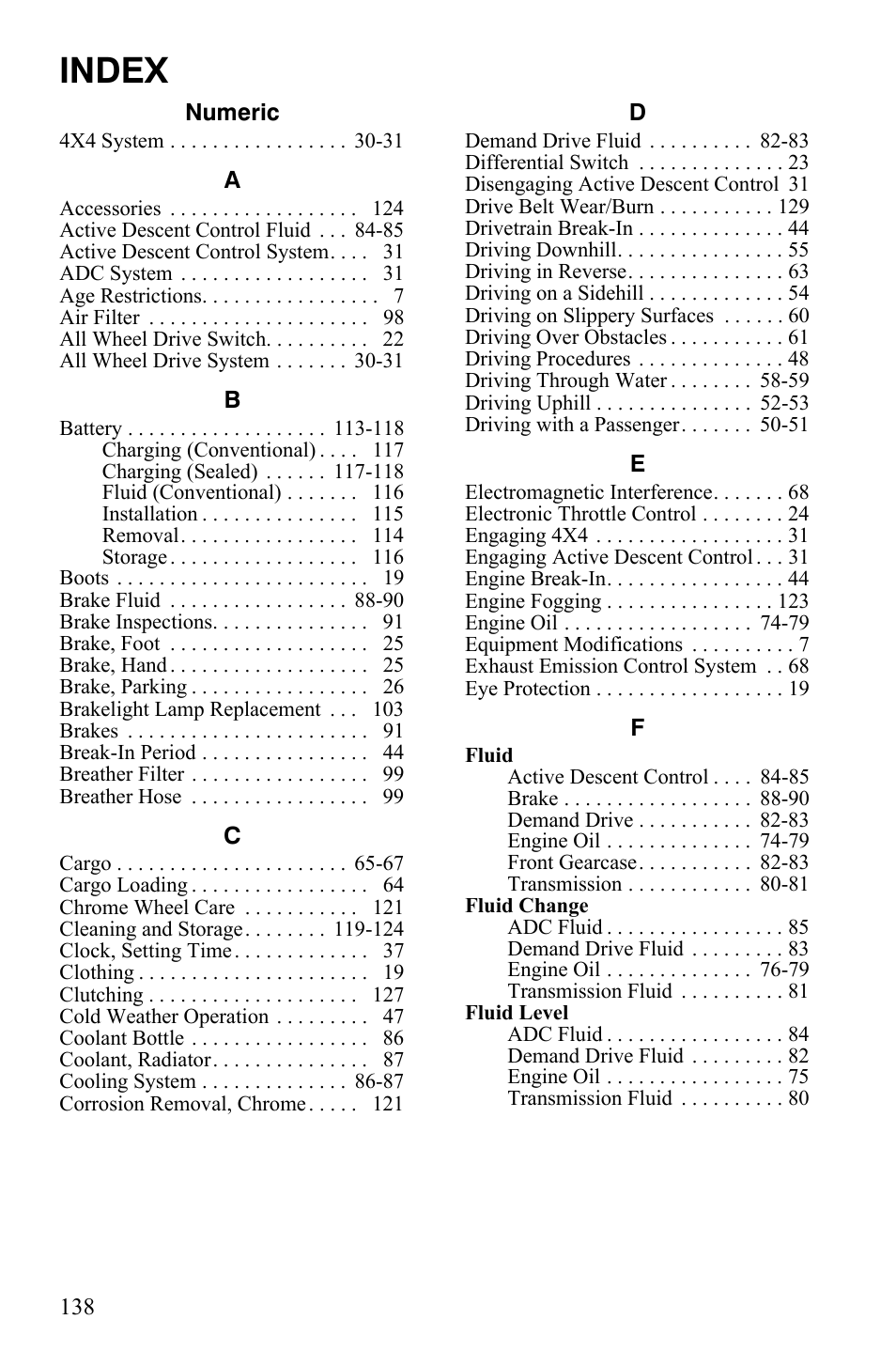 Index | Polaris Sportsman 9921848 User Manual | Page 139 / 142