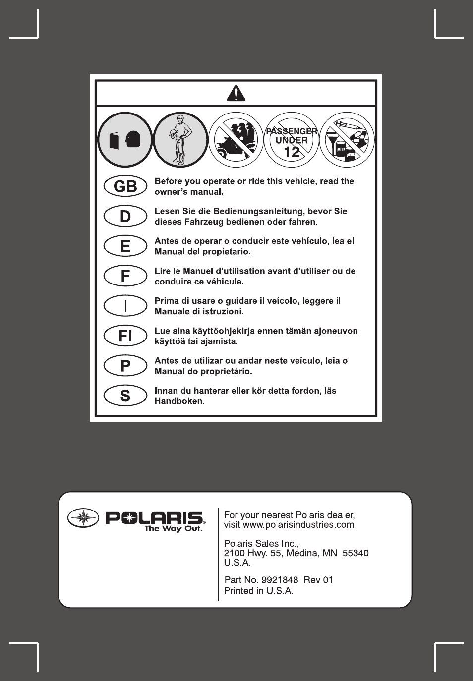 Polaris Sportsman 9921848 User Manual | Page 142 / 142