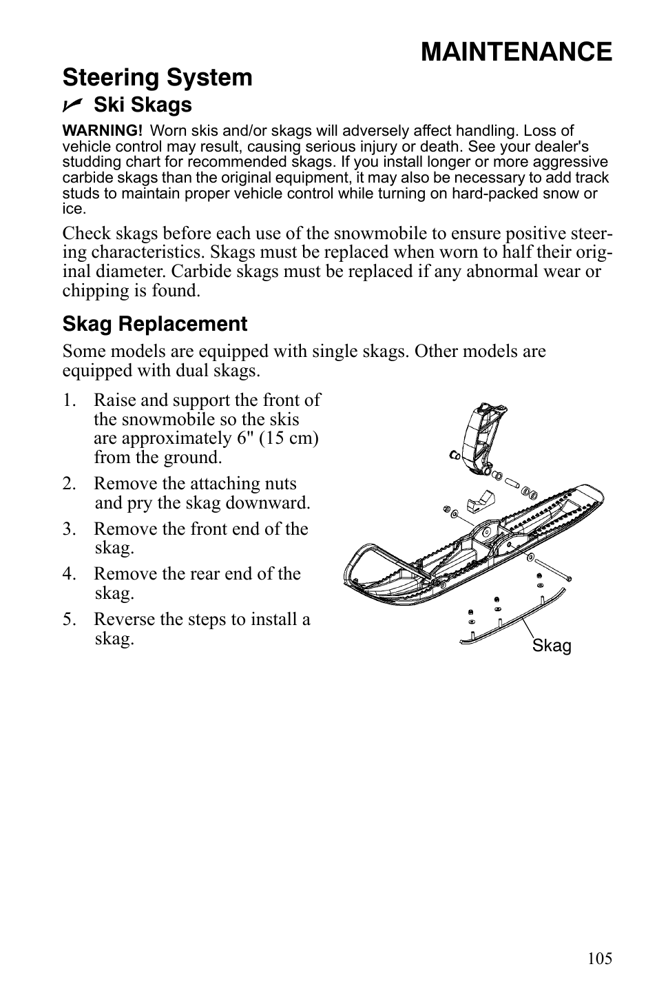 Maintenance, Steering system | Polaris 800 Assault RMK User Manual | Page 109 / 134