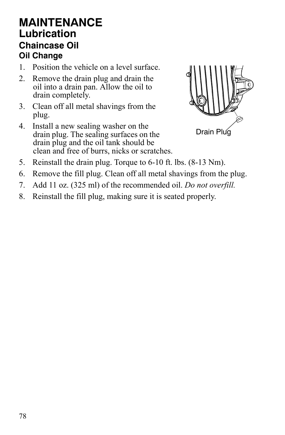 Maintenance, Lubrication | Polaris 800 Assault RMK User Manual | Page 82 / 134