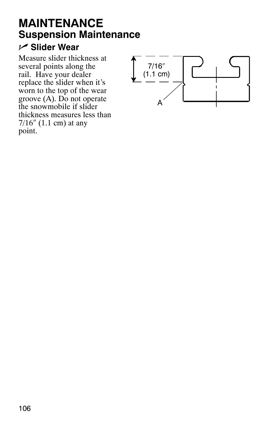 Maintenance, Suspension maintenance n | Polaris 700 Touring User Manual | Page 109 / 133