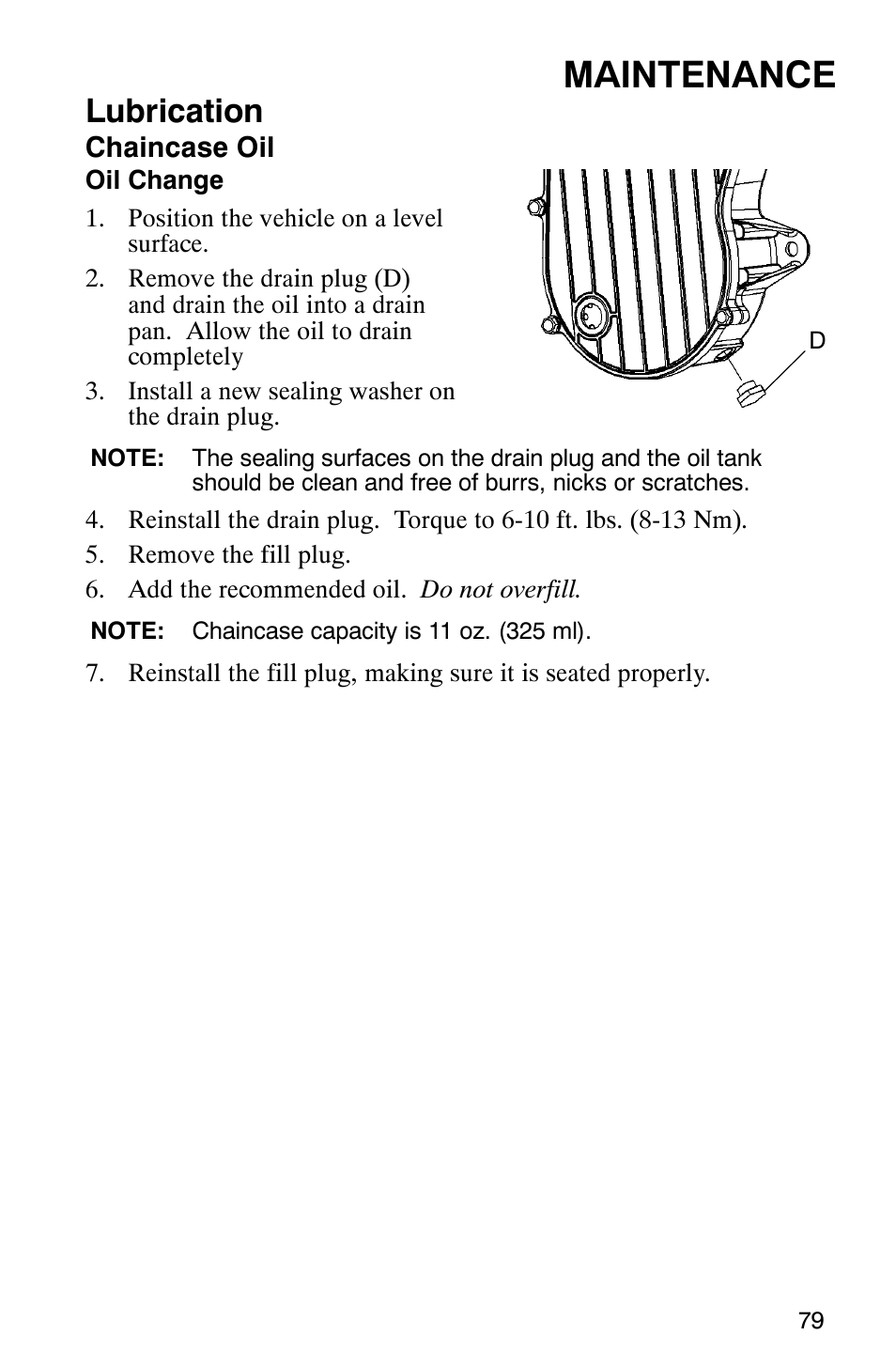 Maintenance, Lubrication | Polaris 700 Touring User Manual | Page 82 / 133