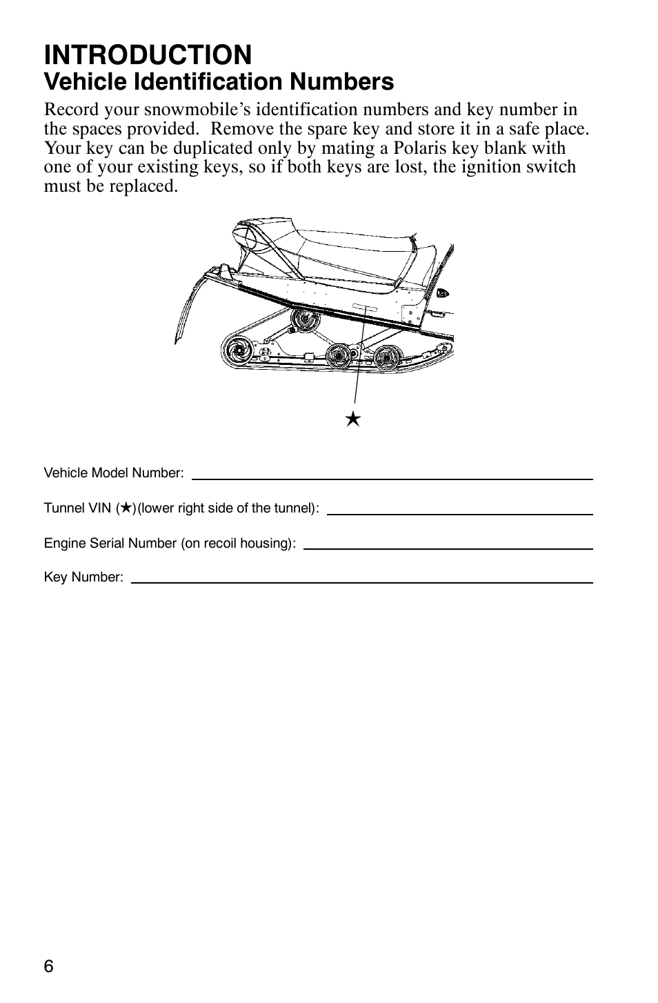 Introduction, Vehicle identification numbers | Polaris 700 Touring User Manual | Page 9 / 133